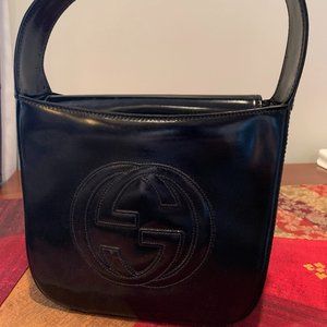 Gucci Rare Double G Patent Leather Soho Bag